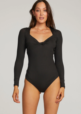 Saltwater Luxe Long Sleeve Twist-Front Bodysuit