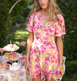 Adelyn Rae Petra Twist Front Floral Mini Dress *Only One Left - XS*
