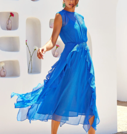 Adelyn Rae Rosalie Cascading Ruffled Midi Dress *Only One Left - XS*