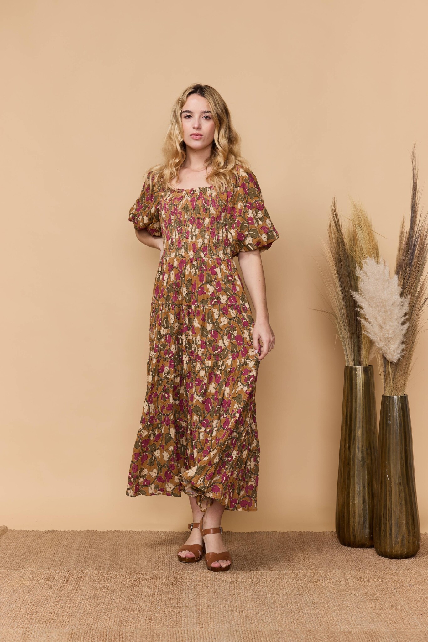 Byouti Print Long Sleeve Dress - Adorn Boutique