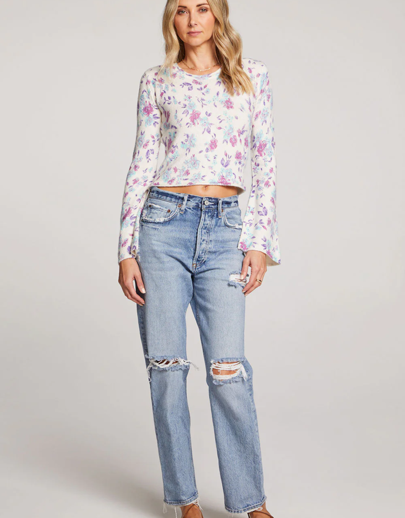 Saltwater Luxe Vittoria Floral Lace-Up Sweater (FINAL SALE)
