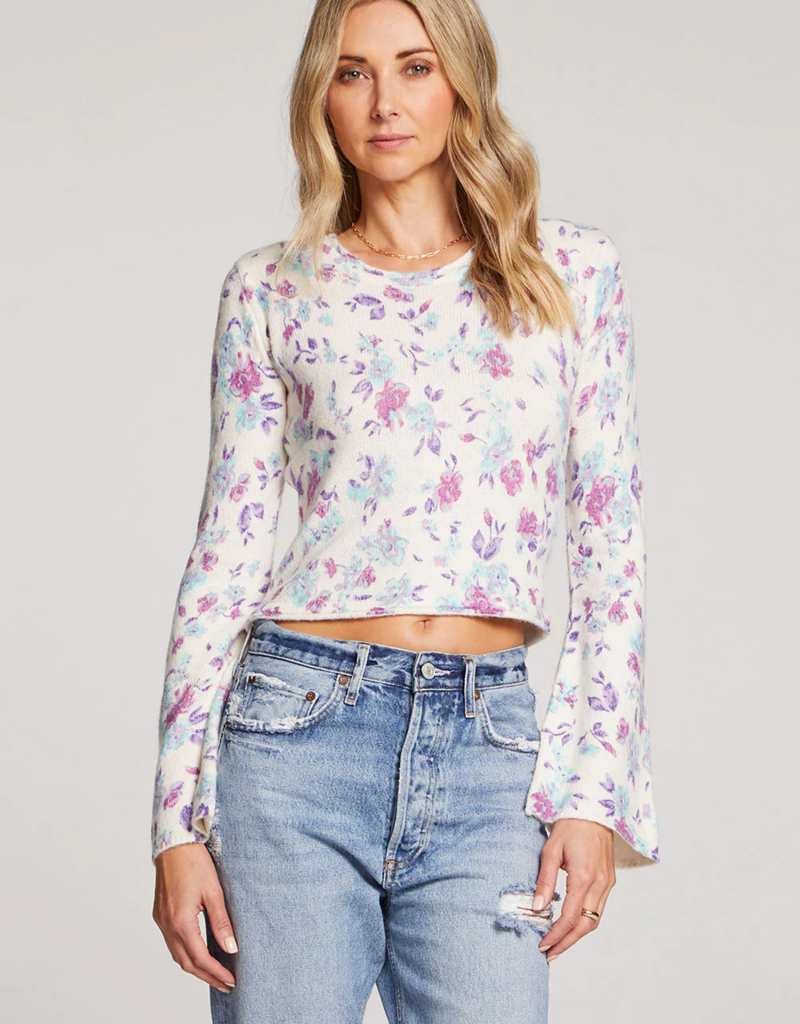 Saltwater Luxe Vittoria Floral Lace-Up Sweater (FINAL SALE)