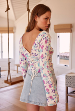 Saltwater Luxe Vittoria Floral Lace-Up Sweater (FINAL SALE)
