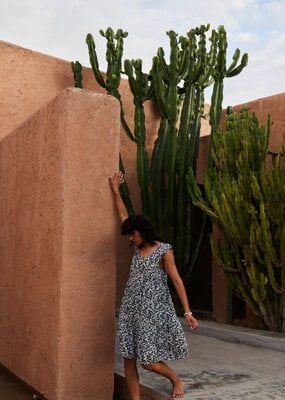 ICHI Marrakech Tie-Back Flutter Sleeve Dress
