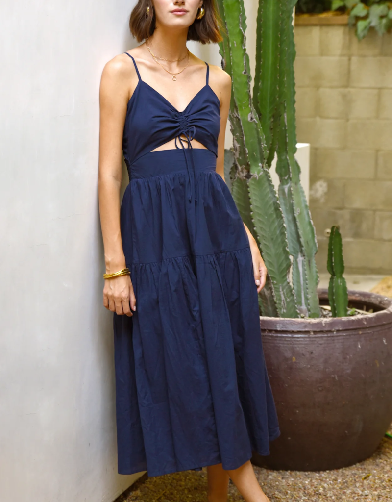 Greylin Iris Midi Dress In Navy