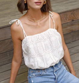 Greylin Lucy Eyelet Pineapple Bubble Top