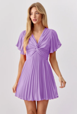 Adelyn Rae Stacey Pleated Mini Dress