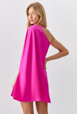 Adelyn Rae Cameron One Shoulder Cape Dress