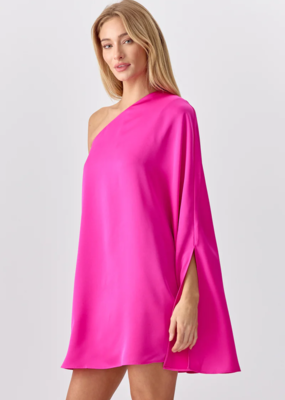 Adelyn Rae Cameron One Shoulder Cape Dress *Only One Left - XS*