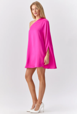 Adelyn Rae Cameron One Shoulder Cape Dress