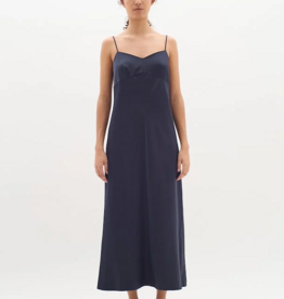 InWear Zilky Satin A-Line Dress in Midnight Blue