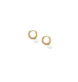 Sugar Blossom Olive 12mm Pearl Hoop Earrings