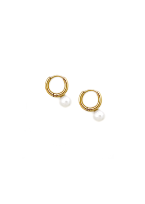 Sugar Blossom Olive 12mm Pearl Hoop Earrings