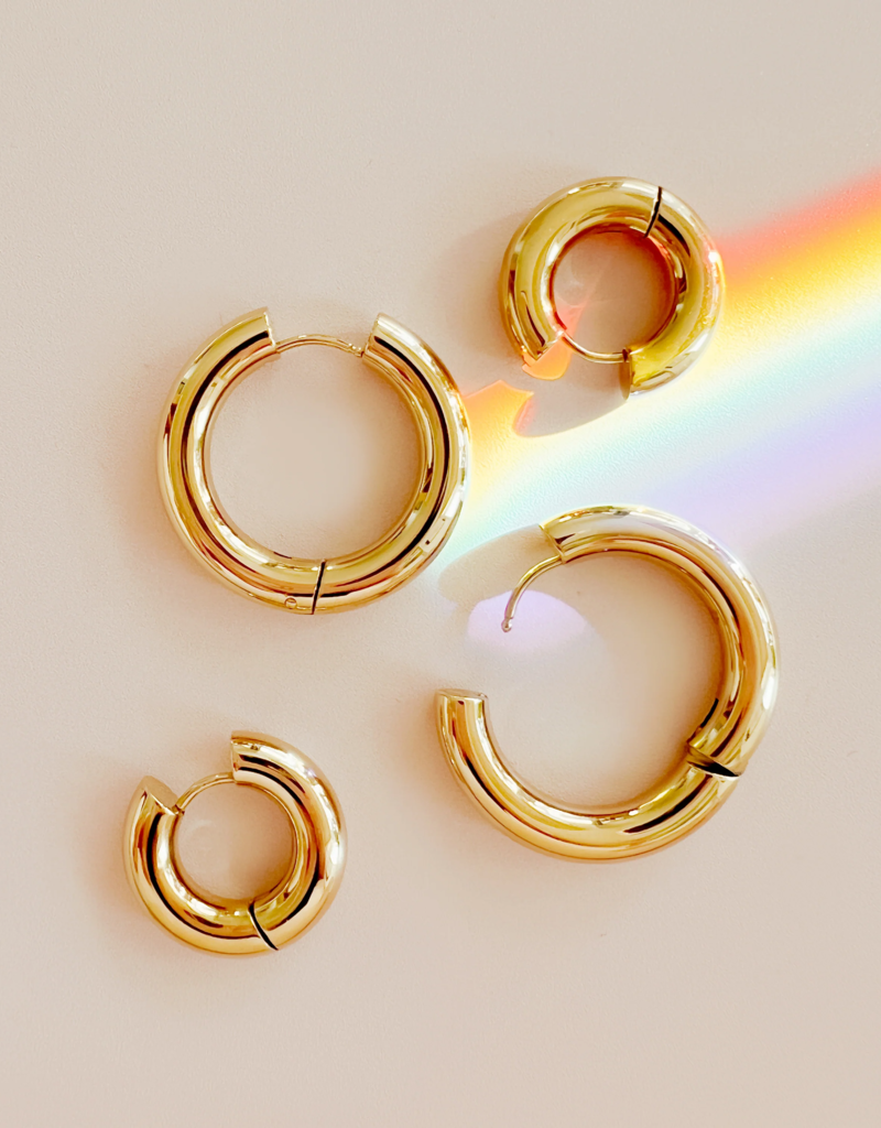 Sugar Blossom Rue 30mm Hoop Earring - Gold