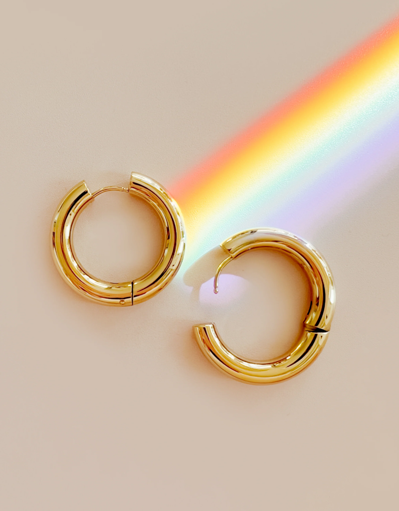 Sugar Blossom Rue 30mm Hoop Earring - Gold