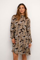 Kaffe Riana Printed A-Line Dress in Grey and Blue Floral (FINAL SALE)