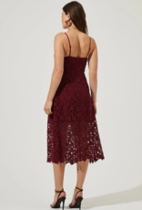 ASTR Kenna Lace Midi Dress in Wine (FINAL SALE)