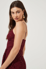 ASTR Kenna Lace Midi Dress in Wine (FINAL SALE)