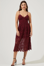 ASTR Kenna Lace Midi Dress in Wine (FINAL SALE)