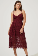 ASTR Kenna Lace Midi Dress in Wine (FINAL SALE)