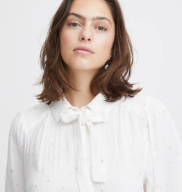 Atelier Reve Camilo Cotton Blouse with Tiny Embroidered Hearts