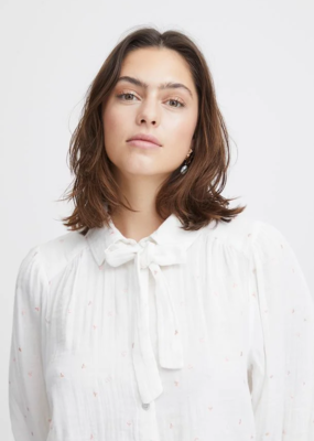 Atelier Reve Camilo Cotton Blouse with Tiny Embroidered Hearts