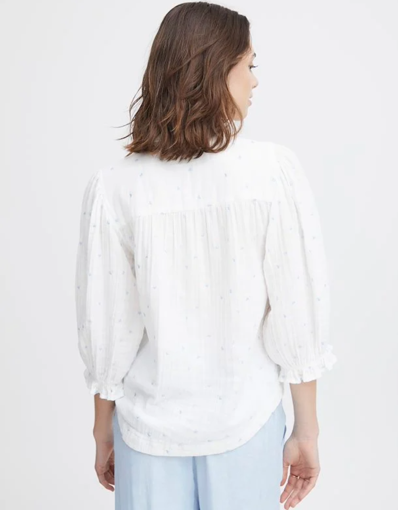 Atelier Reve Camilo Embroidered Blouse *Pink or Blue Hearts*