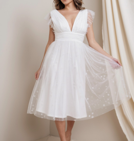 Soieblu Star Midi Dress in White *Large & XL Left*