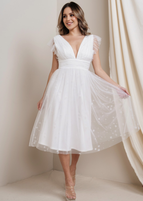 Soieblu Star Midi Dress in White *Large & XL Left*