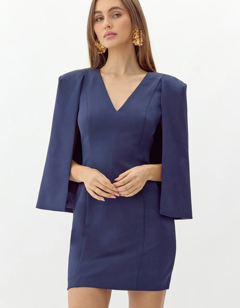 Adelyn Rae Maxine "V" Cape Dress (FINAL SALE)