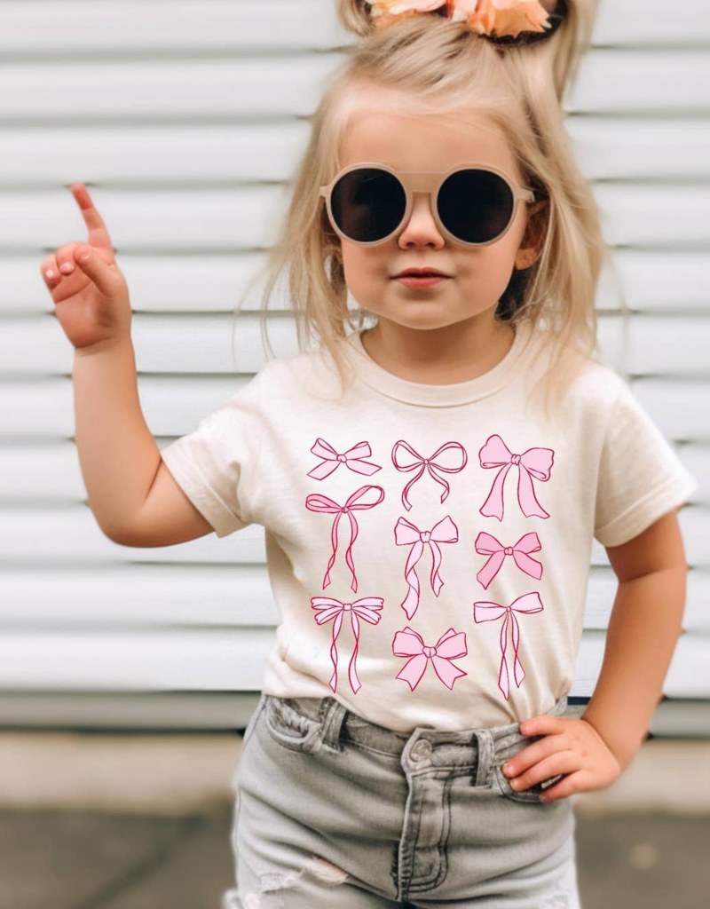 Adorn Collection Kids Bow Graphic Tee