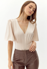 Adelyn Rae Johanna Short Sleeve Pintucked Bodysuit (FINAL SALE)