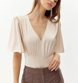 Adelyn Rae Johanna Short Sleeve Pintucked Bodysuit