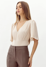 Adelyn Rae Johanna Short Sleeve Pintucked Bodysuit (FINAL SALE)