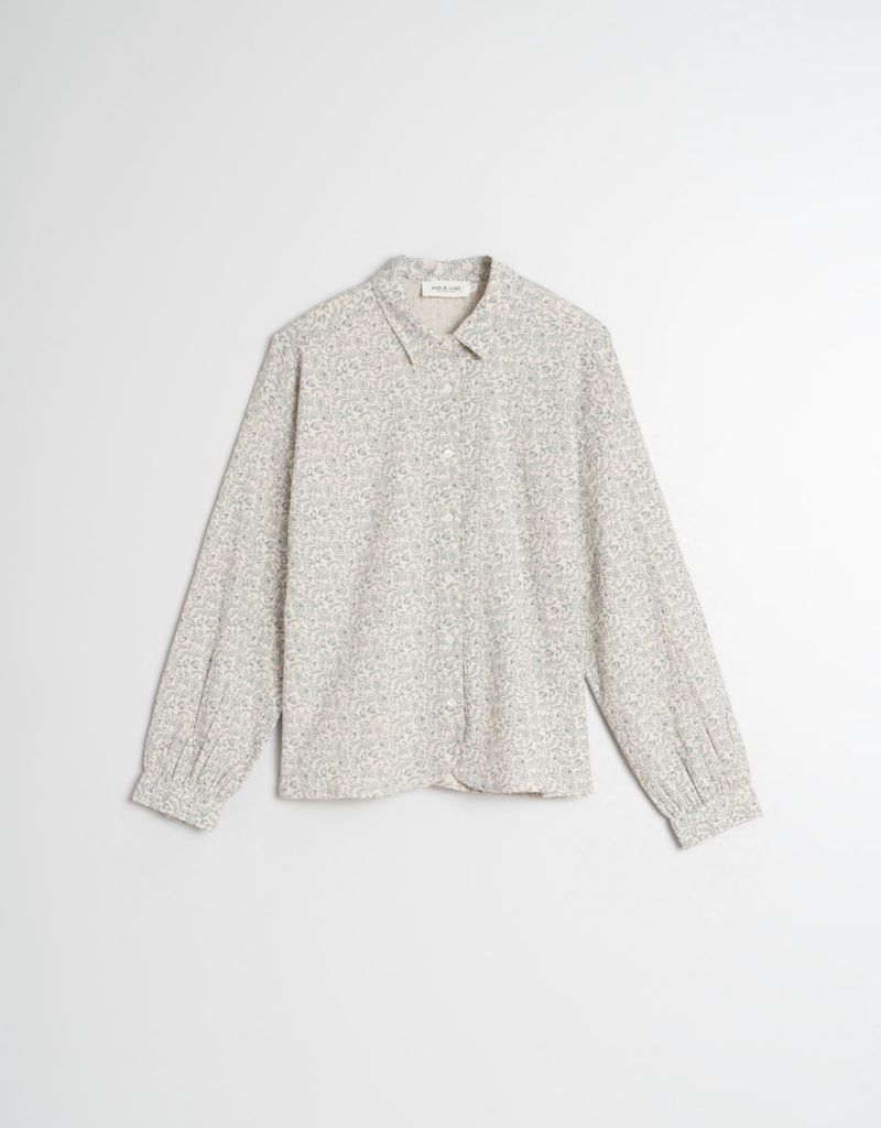 Indi and Cold Caliope Printed Blouse in Blue Floral