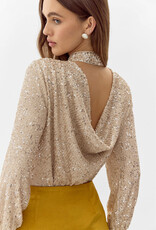 Adelyn Rae Cara High Neck Sequin Blouse