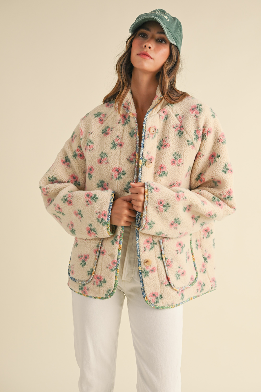 Quilted floral jacket discount