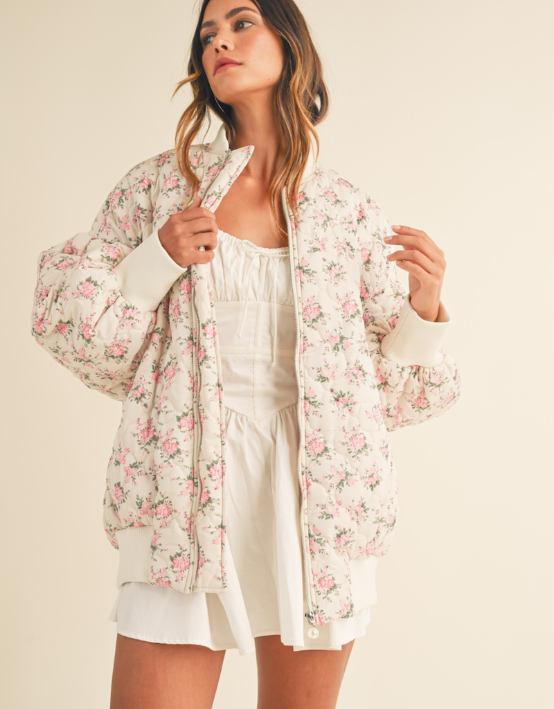 Mable Breanne Floral Bomber Jacket