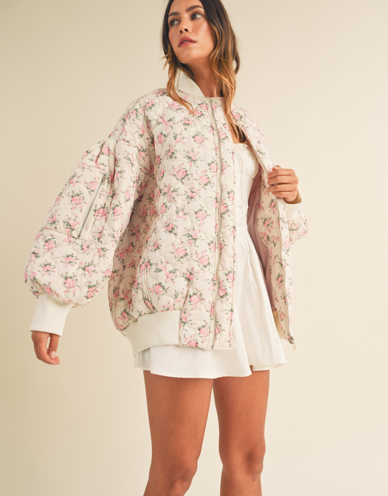 Mable Breanne Floral Bomber Jacket