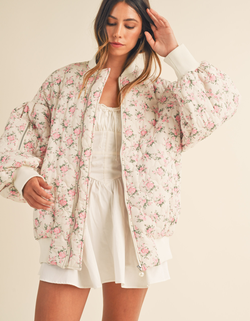 Mable Breanne Floral Bomber Jacket