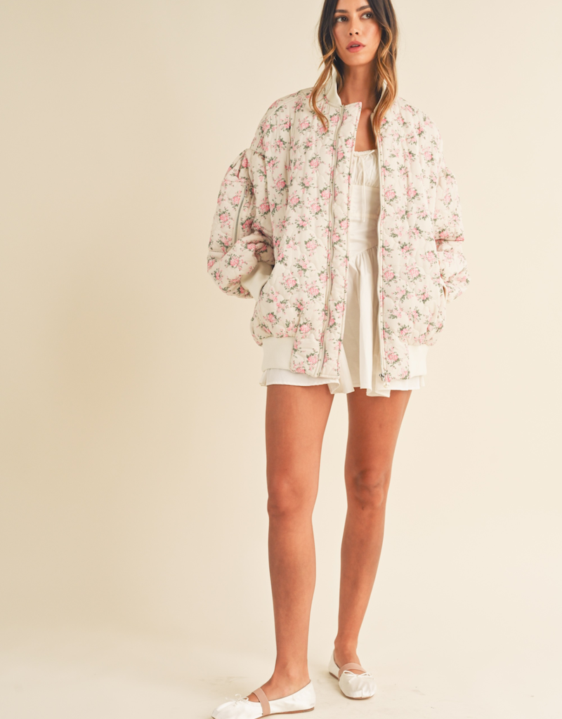 Mable Breanne Floral Bomber Jacket