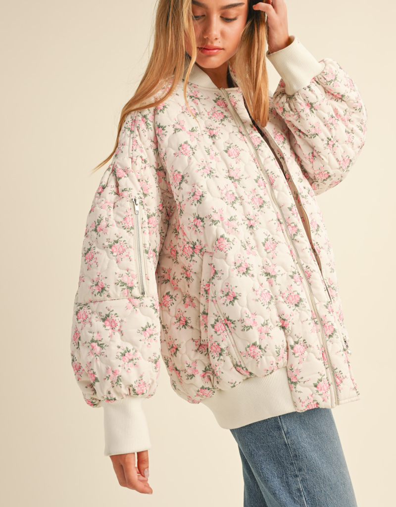 Mable Breanne Floral Bomber Jacket