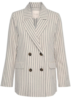 Part Two Sine Linen & Cotton Striped Blazer