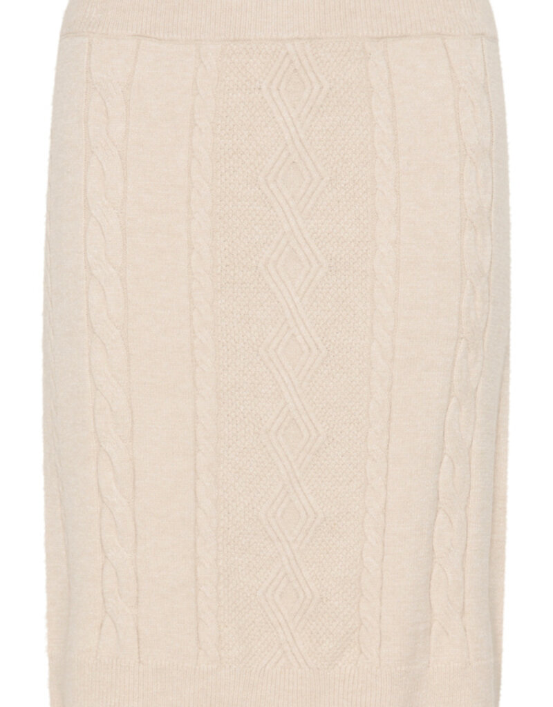Cream Dela Short Cable Knit Skirt