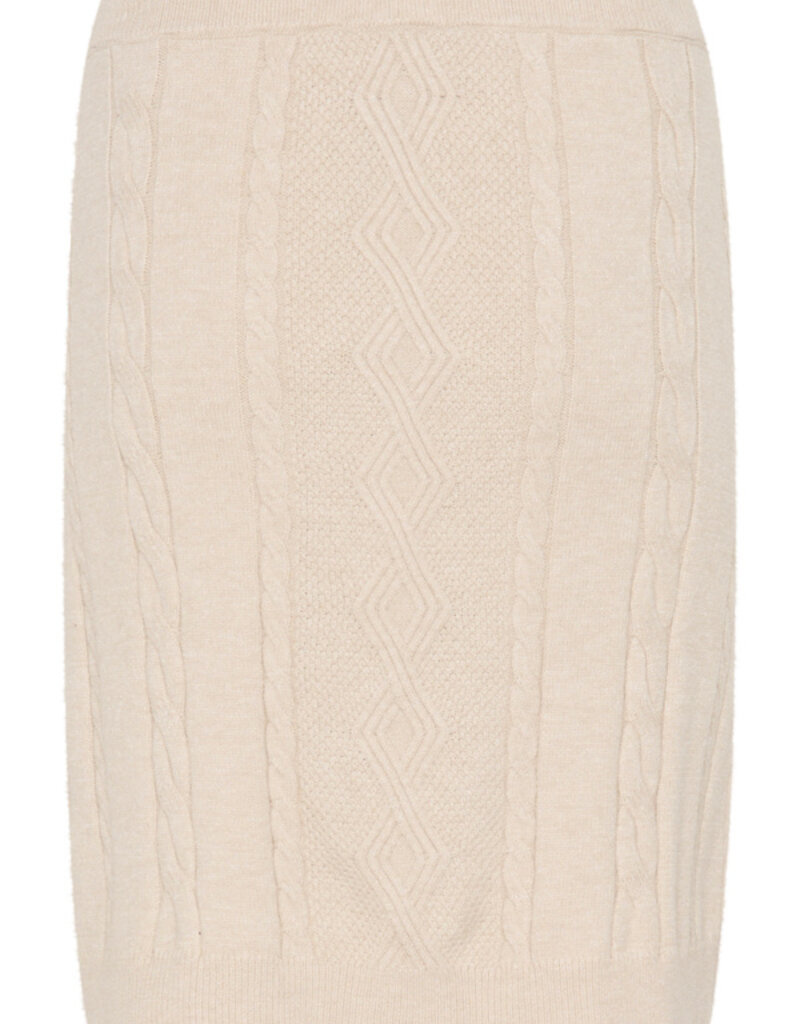 Cream Dela Short Cable Knit Skirt