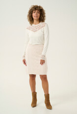 Cream Dela Short Cable Knit Skirt