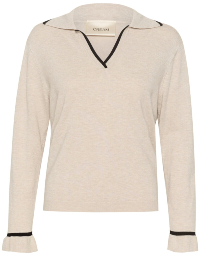 Cream Villea Knit Polo Shirt