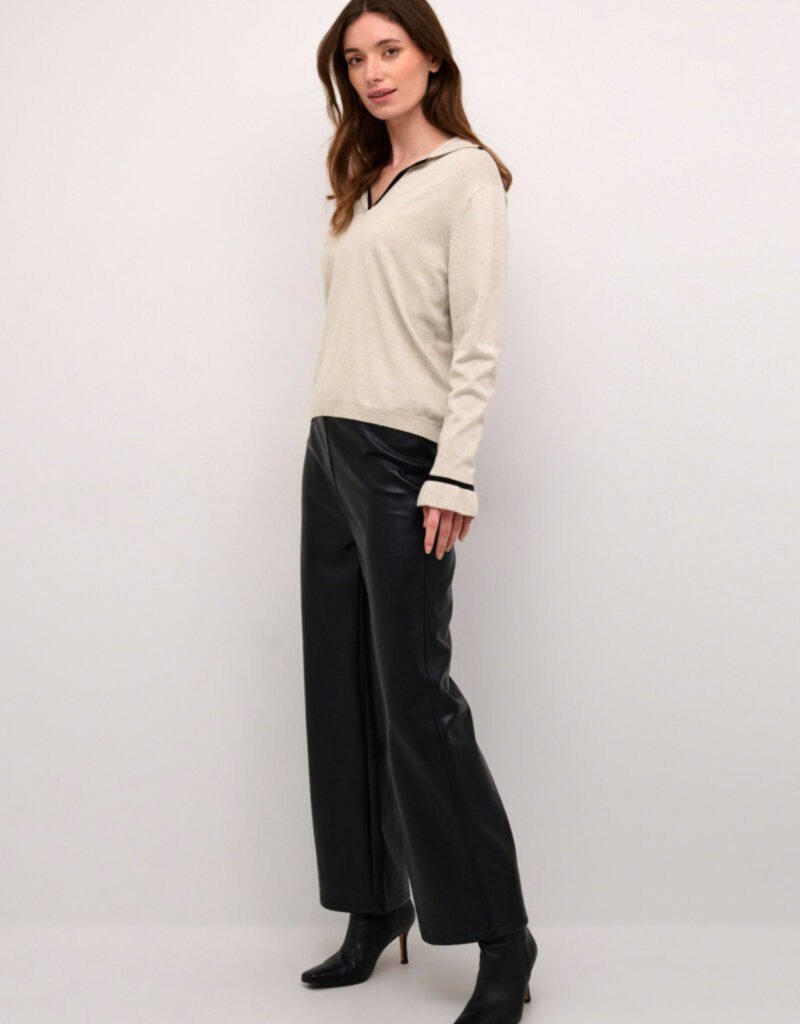 Cream Villea Knit Polo Shirt
