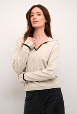 Cream Villea Knit Polo Shirt