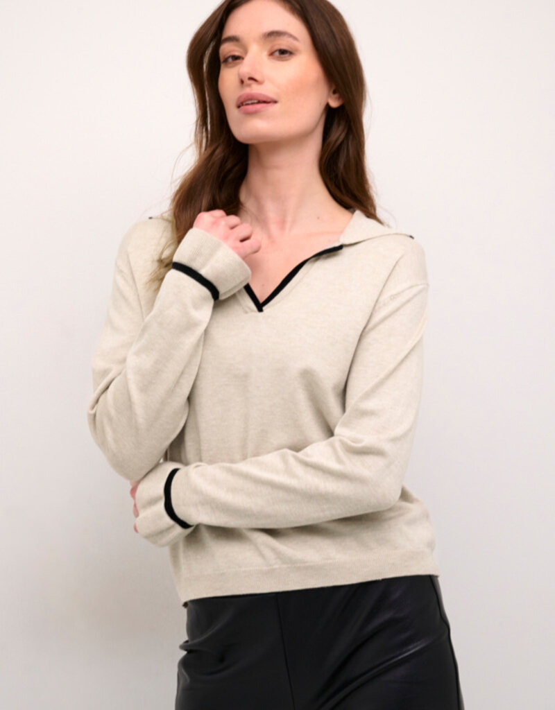 Cream Villea Knit Polo Shirt